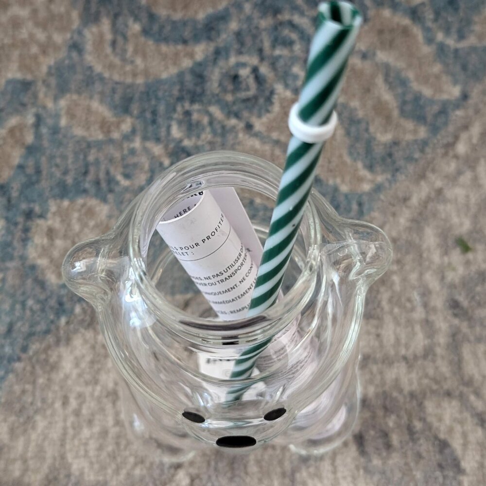 STARBUCKS Bearista Bear Glass Tumbler Cold Cup With Straw Holiday 2026 - Picture 13 of 14